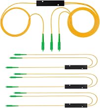 4PCS Fiber Optic Cable Splitter with 1 to 2 Distribution Channel 50:50 Ratio Wiring Coupler for GPON,FTTH,CATV System (SC-APC 1 to 2)