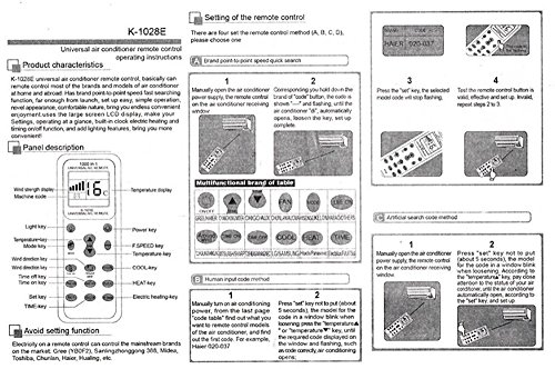 Universal Air Conditioner Remote Control Lcd A/C Conditioning Controller 1000 In 1 For Mitsubishi Toshiba Hitachi Fujitsu Daewoo Lg Sharp Samsung Electrolux Sanyo Aux Gree Haier Huawei Air Condition #TOP5