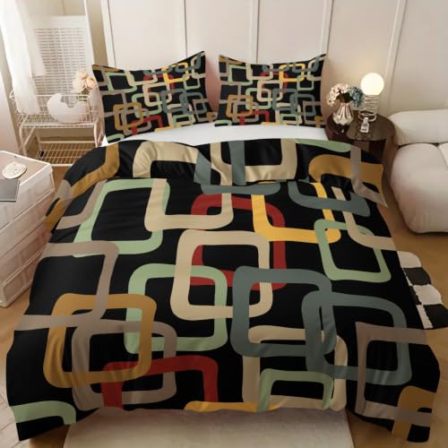 Housse de couette 180x200 géométrique multicolore pour un lit sans plis - 4