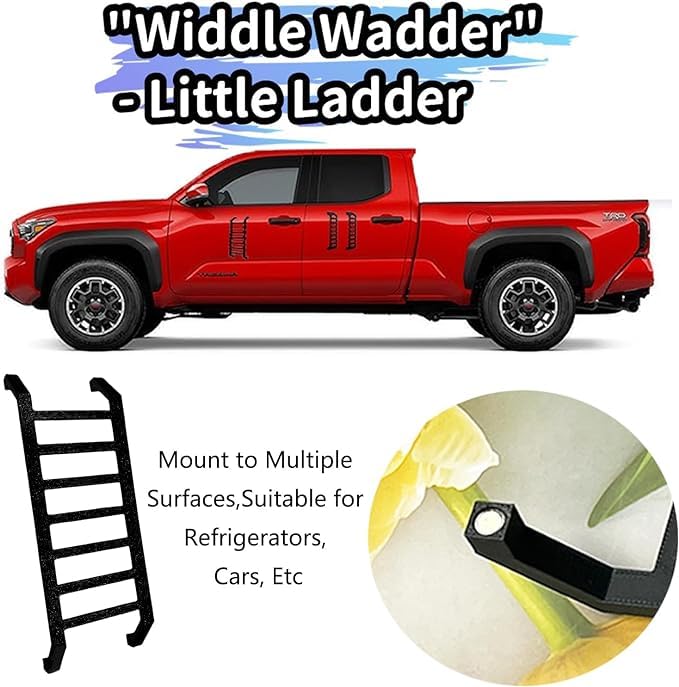 Image of Generic Widdle Wadder Ladder(2PCS),Little Ladder Magnet for car,Mount to Multiple Surfaces,Suitable for Refrigerators, Cars, Etc Black