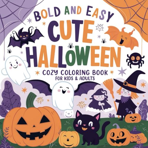 Cute and Cozy Bold and Easy Halloween Coloring Book for Kids and Adults: Fun and Simple Spooky Designs for All Ages to Enjoy This Fall Season image 2