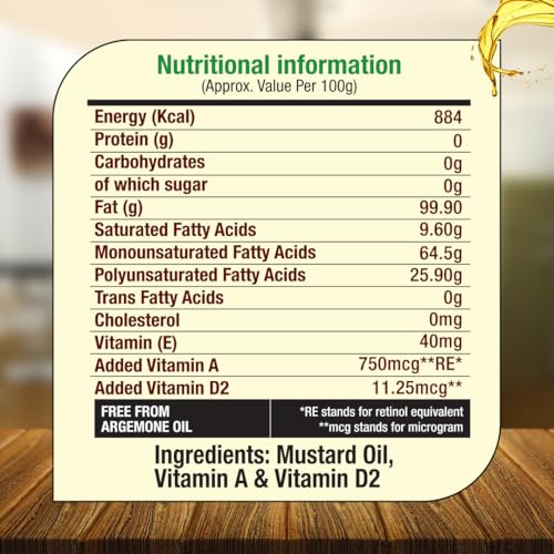 Image of Saloni Mustard Oil 1 LTR bottle - Pure Kachchi Ghani Mustard Oil