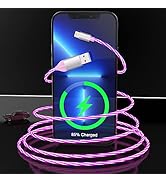 Câble de Chargement LED Flow Pour iPhone, Chargeur USB Brillant 3A [Certifié MFi], câble Voiture ...