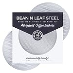 2-Pack Premium Filter for AeroPress Coffee Makers. Fits All AeroPress Models. Reusable, Durable, and Washable Stainless Steel Metal. STEEL by Coffee Bean n Leaf Brews