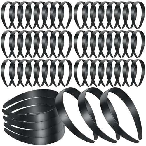Serre-tête en plastique de 2,5 cm de large Hotop finition lisse et sobre (Lot de 100)