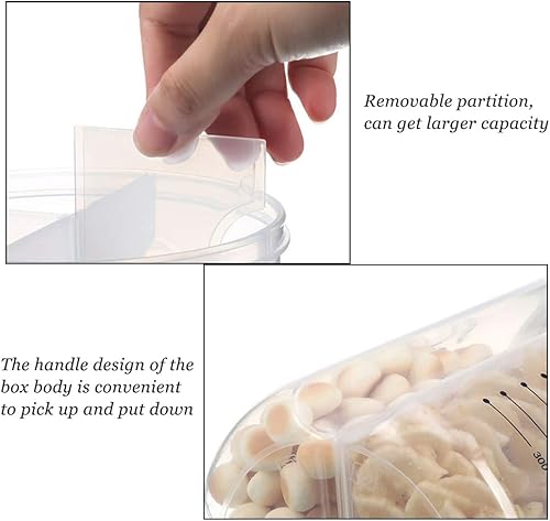 Miniatura 4 de Recipiente hermético para almacenamiento de alimentos de cocina, a prueba de fugas, de plástico, sin BPA, dispensadores de cereales secos con tapas