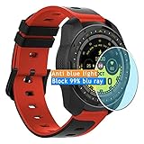 Vaxson 3-Pack Anti Blue Light Screen Protector, compatible with KINGWEAR KW01 Smartwatch smart watch TPU Film Protectors Sticker [ Not Tempered Glass ]