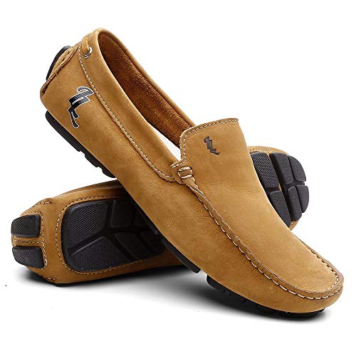 Mocassim Masculino Couro Sapato Casual - Mostarda - 39