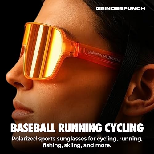 Image of grinderPUNCH Polarized Sports Sunglasses for Men Women UV Protection Shades for Baseball Running Cycling Skiing & Pickleball