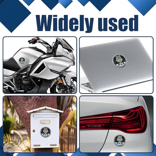 Image of Pirate Badge Rated Car Emblem, 4 x 4 3D Metal Car Badge Decals Stickers Round Emblem Decals, Universal Exterior Decorations Accessories Emblems Badge for Jeep Wrangler Vehicles Truck SUV RV