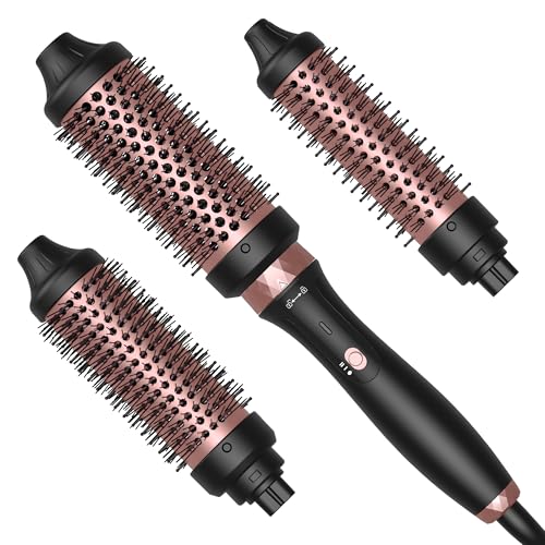 Atopskins 3 in 1 Thermal Brush Set Double PTC Thermobürste 180-200℃ Heiße Bürste Rundbürste für Haarstyling Warmbürste Glättbürste Haarstyler Glättungsbürste Stylingbürsten für Frauen, 32mm+38mm+45mm