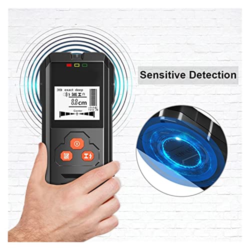 Metaaldetector Metaaldetector Backlit Zwart Airco Houtdetector Kabel Draad Diepte Tracker Wall Scanner LCD HD Weergave zoemer Voor volwassen kind (Color : Black, Size : With Battery) - Image 3