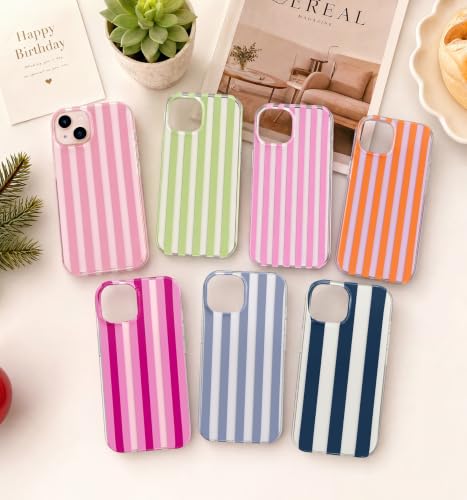 Coque iPhone 15 antichoc à rayures esthétiques et mignonnes - 7