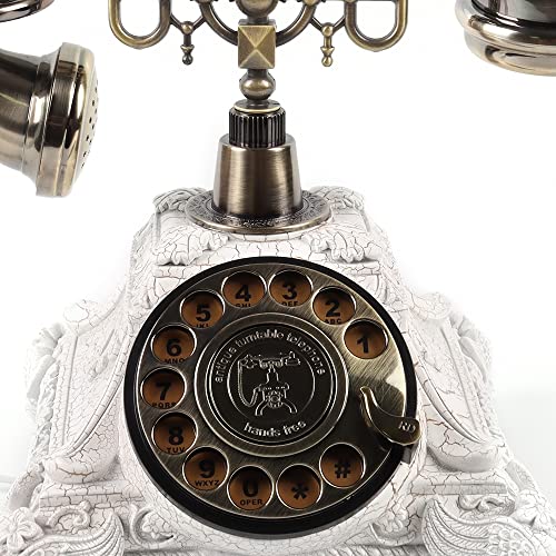 Audio GuestBook Telephone with Classic Retro Craftsmanship for Confessional Wedding Birthday Party Special Events (White)