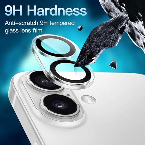 Image of JETech Camera Lens Protector Guard for iPhone 16 /16 Plus, 3-Pack