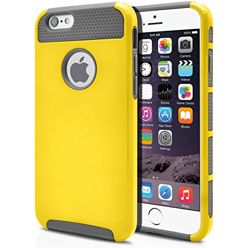 iPhone 6S Plus Case, MagicMobile® Cute Protective Hard Shockproof [Drop Protection] Cover for Apple iPhone 6 Plus Impact Resistant Hybrid Thin Armor Case [ Yellow/Gray ] with Screen Protector.