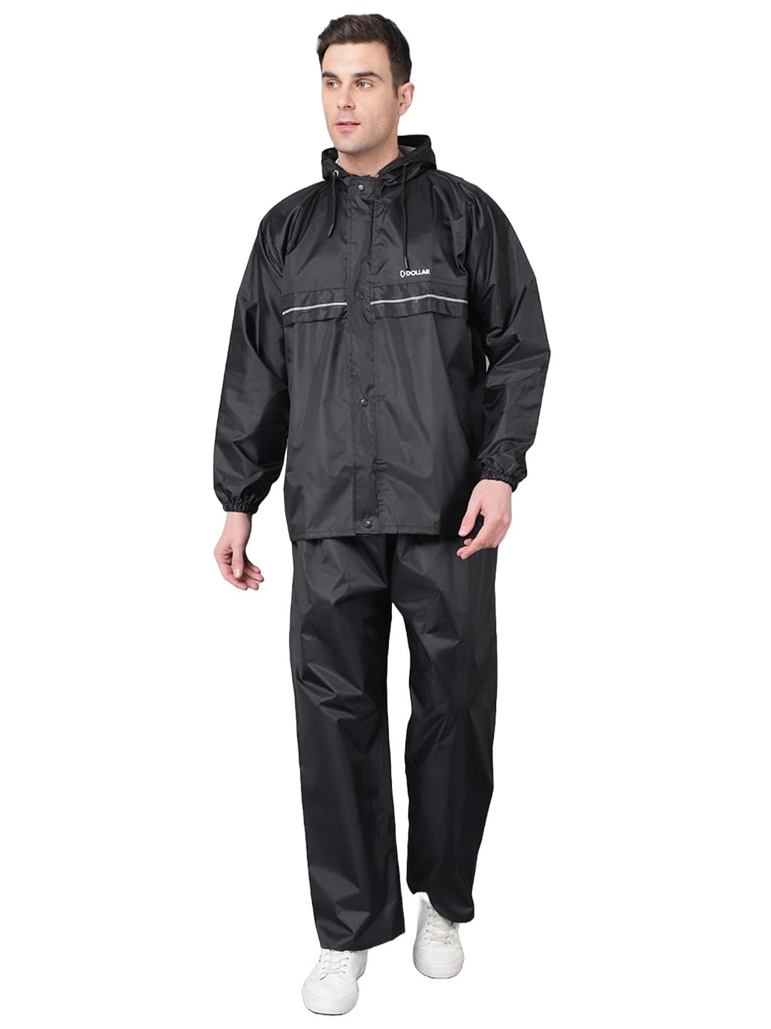 dollar Men's Waterproof PVC Raincoat Set | Zipper & Button Closure | Hood & Pocket | Full Sleeve Jacket Pant Rainwear Suit | Lightweight Leakproof Rain Protection for Outdoor, Biking, Riding-picture-16