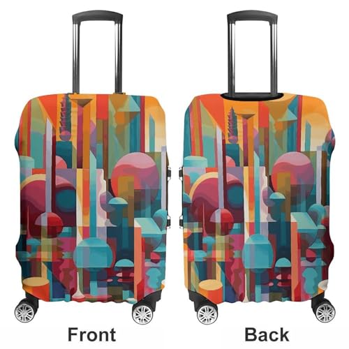 A Colorful Painting Luggage Cover, Washable Elastic Suitcase Cover Protector Fit 18-32 Inch Luggage3