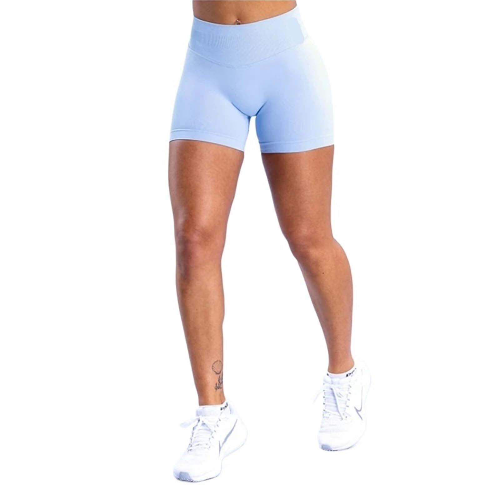 Donne Short da Ginnastica Pantaloncini da Palestra, da Allenamento, da Ciclista, Stampati, Estivi, a Vita Bassa, Senza Cuciture, for Yoga