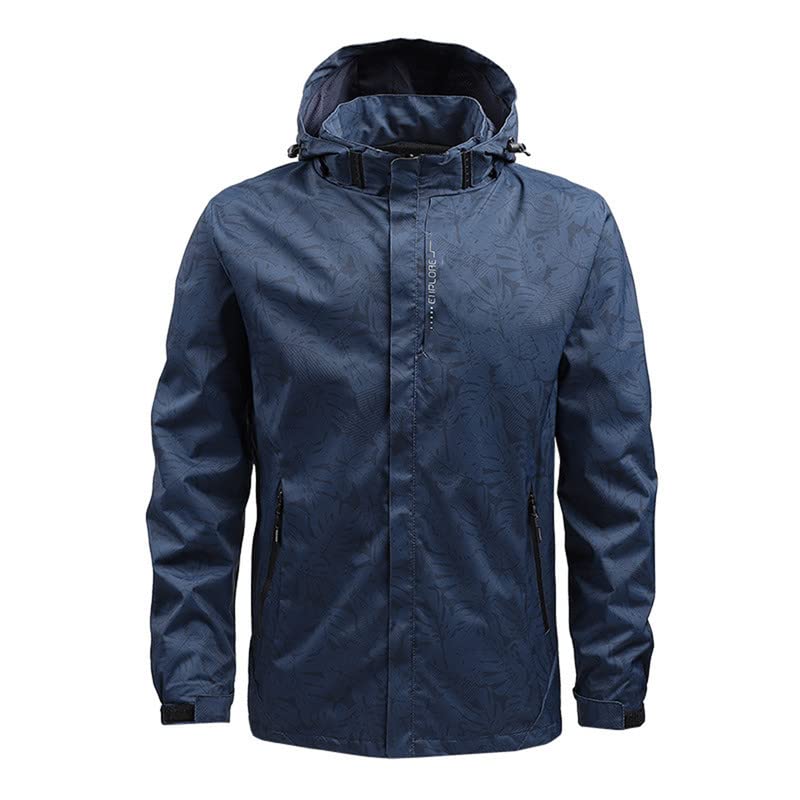 Veste coupe-vent légère homme avec capuche bleu XXL anti-vent