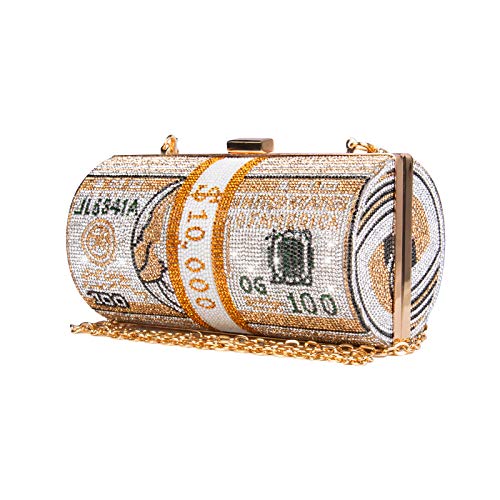 Gripit Rhinestone Clutch Purses for Women,Realistic Money Bag Purses