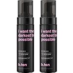 b.tan Ultra Dark Self Tanner Mousse Bundle | I Want The Darkest Tan Possible - Fast, 1 Hour Express Sunless Tanning Foam, Golden Bronzing Glow, Face & Body, No Fake Tan Smell, 6.7 Fl Oz, Pack of 2