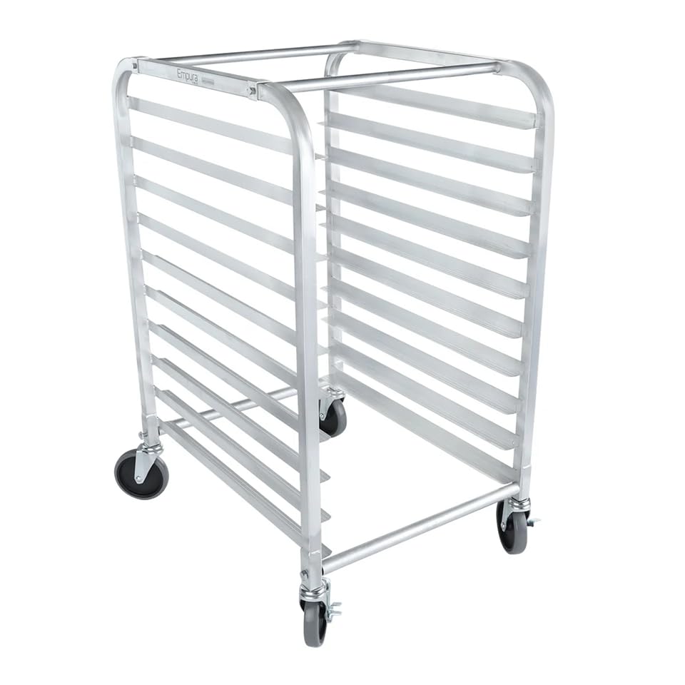 EMPURA 20" Wide Heavy-Duty Bun Rack | Commercial Full and Half Size Sheet Pan Storage Trolley Cart for Bakery Cafeteria Pizzeria Restaurant | 250 lbs Capacity, 20.19"W x 26"D x 38.25"H, Aluminum, NSF