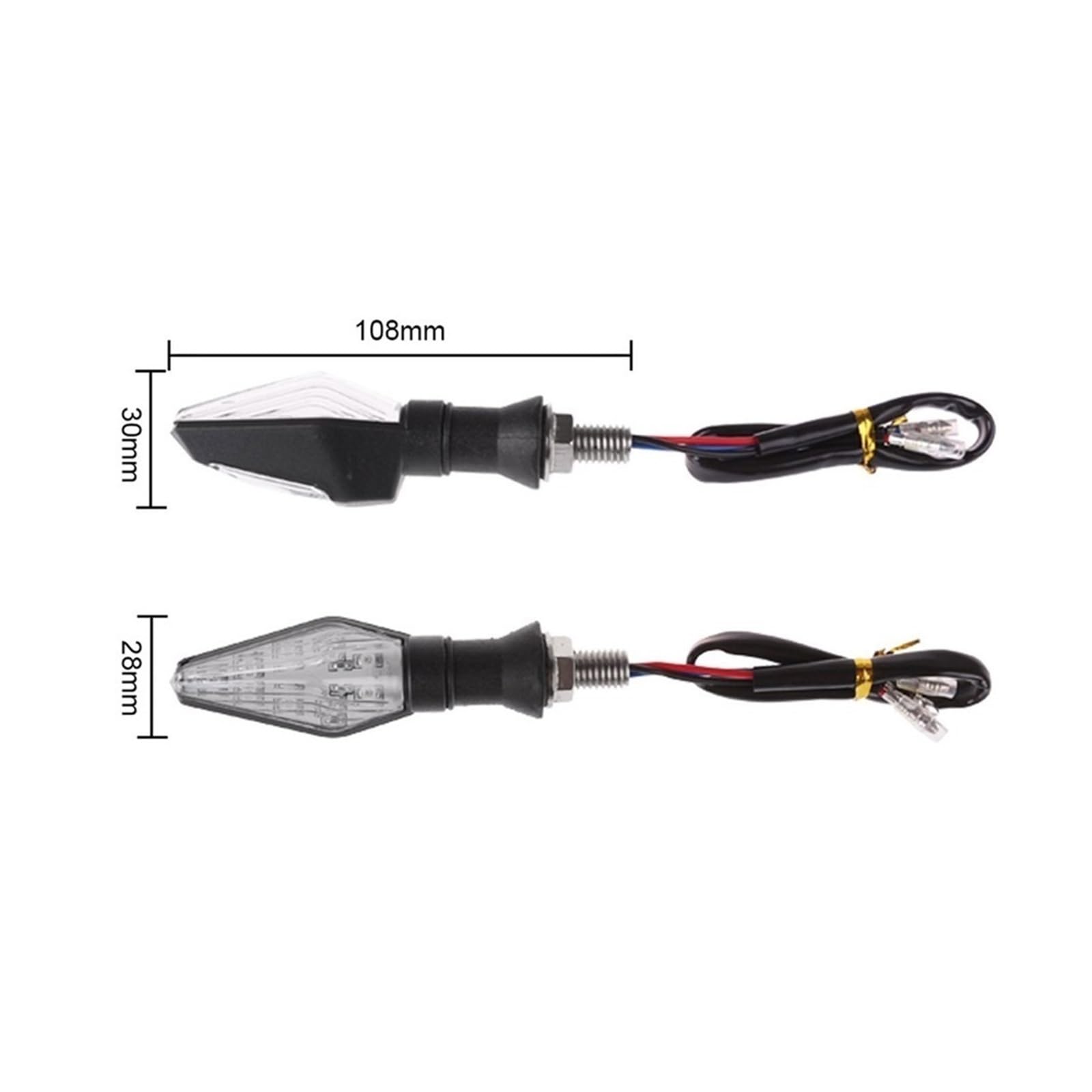 2 Unidades de Intermitentes universales de 12 V para Motocicleta, Luces de señalización ámbar.