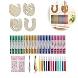 Kit Bricolage Complet Pour Fabrication De Carillons À Vent : Il contient 12 fers à cheval en bois (4 modèles, 3 PCS chacun), 36 clochettes à vent, 12 crayons d’aquarelle multicolores, 2 feuilles de stickers en cristal, 12 fils d’argent et 12 rubans de soie. Tout le matériel nécessaire pour créer des carillons à vent thèmes cheval personnalisés – pas besoin d’acheter des accessoires supplémentaires.