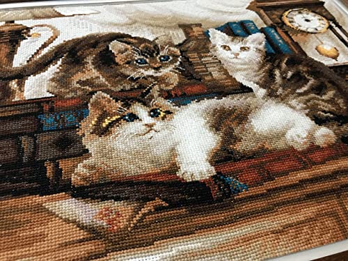 Riolis 1247 - Furry Friends - Counted Cross Stitch Kit 15.75" X11.75" Zweigart 14Ct. Flaxen Aida 20 Colors #TOP4
