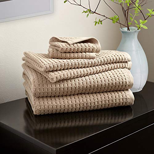 DKNY Quick Dry Cotton Towel Set - 2 Bath, 2 Hand, 2 Washcloths, Linen