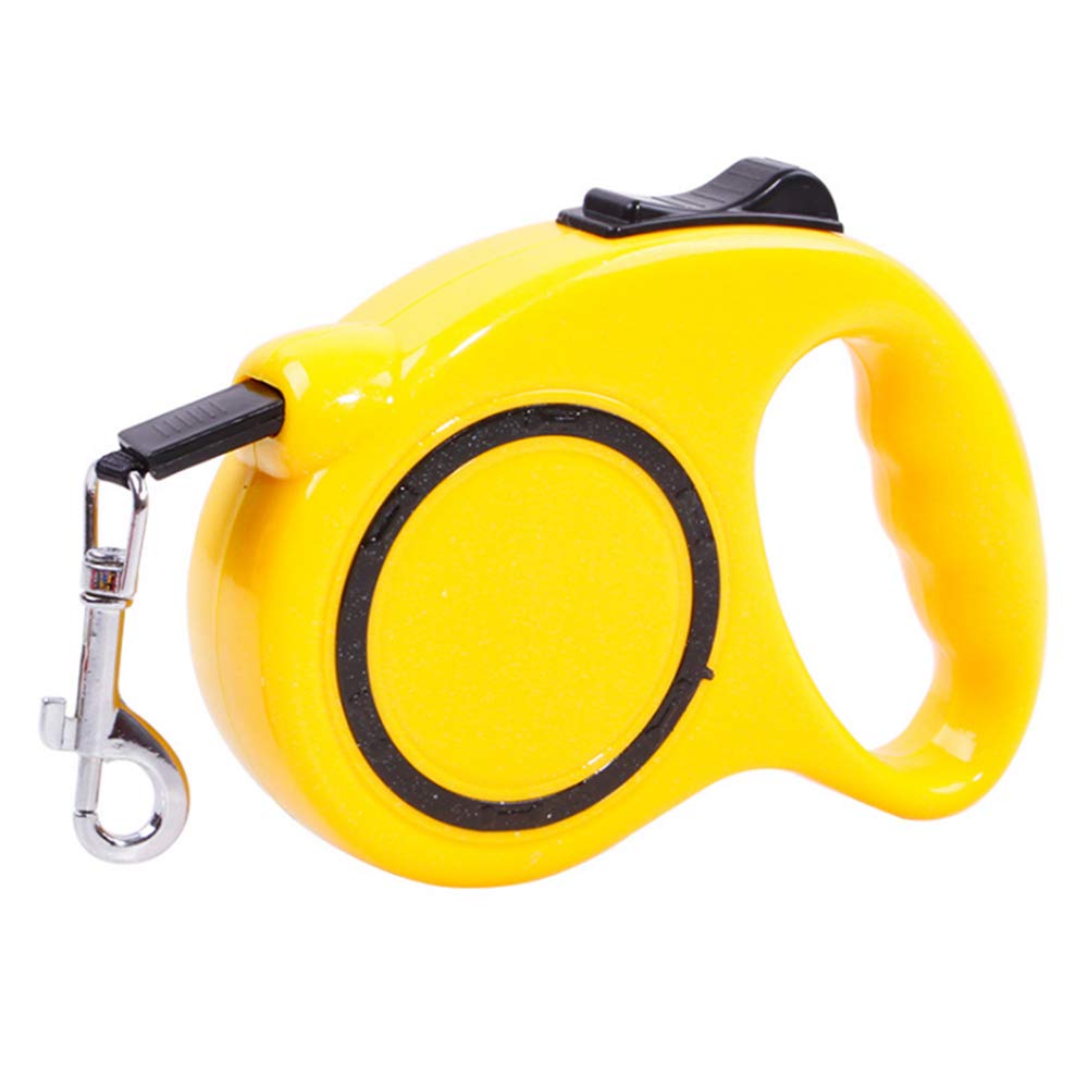 Guinzaglio per Cani da Compagnia, 1 Pezzo, Flessibile, allungabile, Automatico, per addestramento del Cane, Passeggiate, Jogging, Giallo, Confortevole ed Ecologico