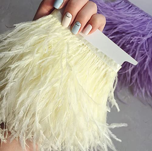 Garniture de plumes d'autruche bordeaux 5m pour couture et customisation de robe - 3
