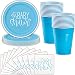 Boy Baby Shower Party Supplies for 32 Guests (Blue) Includes: Paper Plates, Luncheon Napkins, 16 oz Cups, Classy and Stylish Light Blue Design