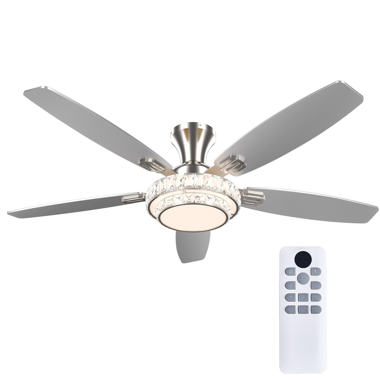 Photo 1 of Fanyank 52" Crystal Ceiling Fan with Light & Remote