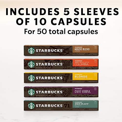 Starbucks by Nespresso Best Seller Variety Pack, Original, 50 Count