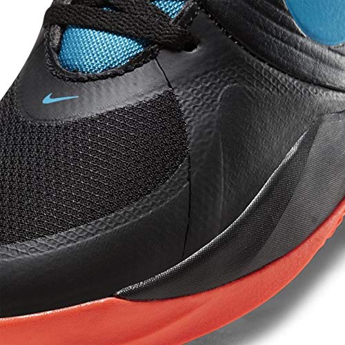 Tênis de basquete infantil Nike Team Hustle D 9 Grade School, Black/Laser Blue-hyper Crimson, 5 Big