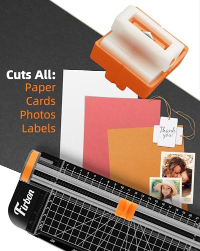 firbon 2pcs refill blades for a4 a5 paper cutter spring-loaded safeguard design replacement blade for paper trimmers orange