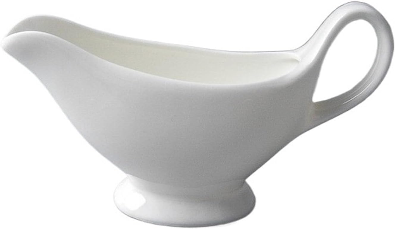 Sauce Boat White Sauce Boat Porcelain Gravy Boat for Hotel Restaurant Ceramic Tableware Milk Jug Milk Pitcher Milk Pitcher(180ml)