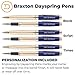 Dayspring Pens Personalized Braxton Ballpoint and Rollerball Pen Set - Blue. Real 18 Karat Gold Plated Double Pen Set. Custom Engraving Included.