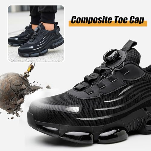 Steel Toe Shoes for Men Indestructible Work Safety Sneakers Non Slip Composite Lightweight Breathable Cushion Construction Puncture Proof Ergonomic Design Durable Soft Sole3