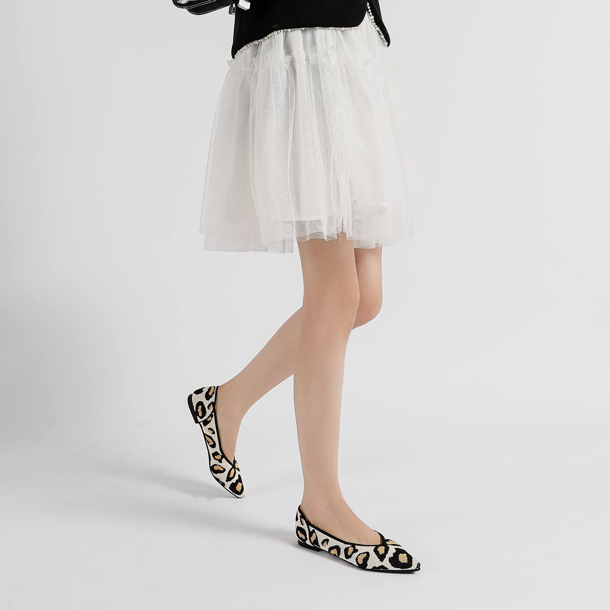 Semwiss Women's Ballet Flats Comfortable Casual Dressy Shoes,Work Flats Office Shoes Pointed Toe Leopard Flats. - Image 5