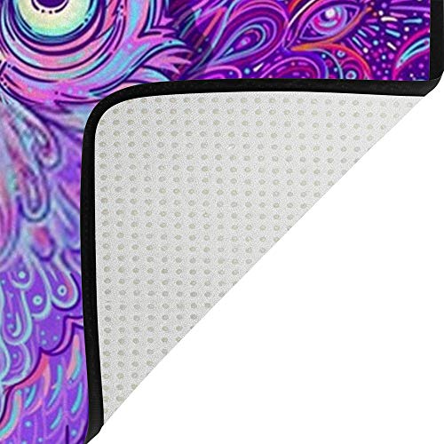Tapis velours corail Ruchen chouette violette de qualité supérieure pour maison - 5