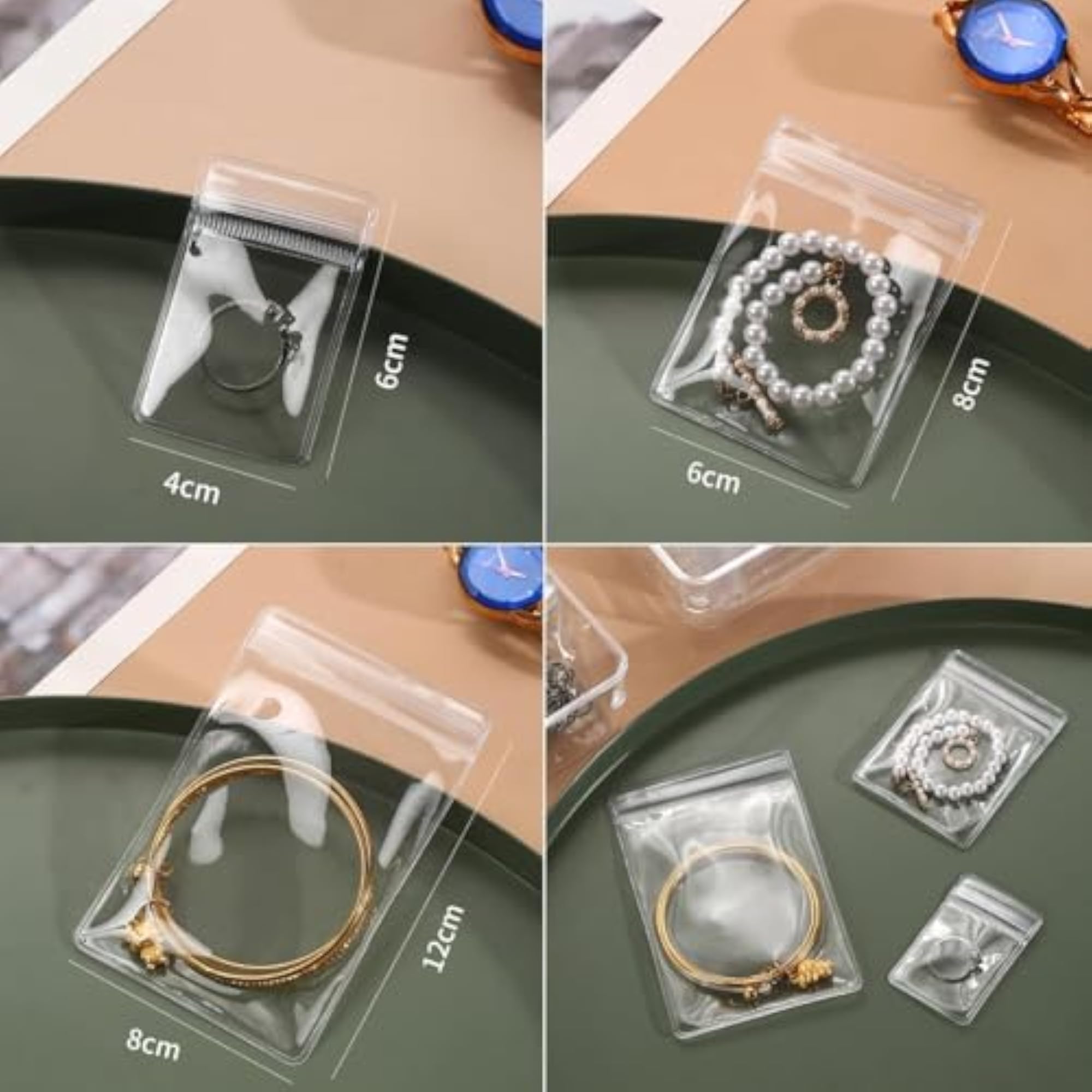 Jewellery Organizer Storage Pouches, Clear Zip Lock Covers
