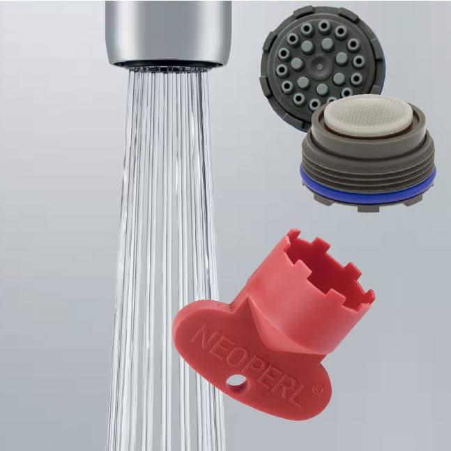Neoperl SLC Spray Cache Faucet Aerator PCA Low Flow 0.35 gpm Smart Stream Saver + Install Key Standard/Junior/Tiny JR. Sizes 13 0650 (Junior M21.5), Blue