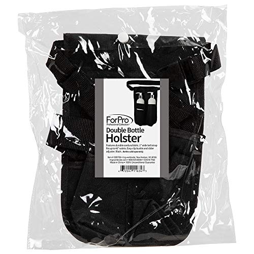 ForPro Professional Collection Double Bottle Holster, Black, Adjustable Strap, Holster Only, 6.5 Inches W x 11 Inches L