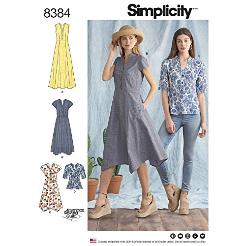 Patron de couture Simplicity D0671 robes et tops tailles 16-24