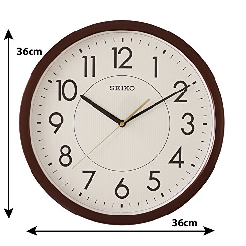 Image of Seiko Plastic case Wall Clock (QXA629BT, Brown, 36.1 cm x 36.1 cm x 3.9 cm)