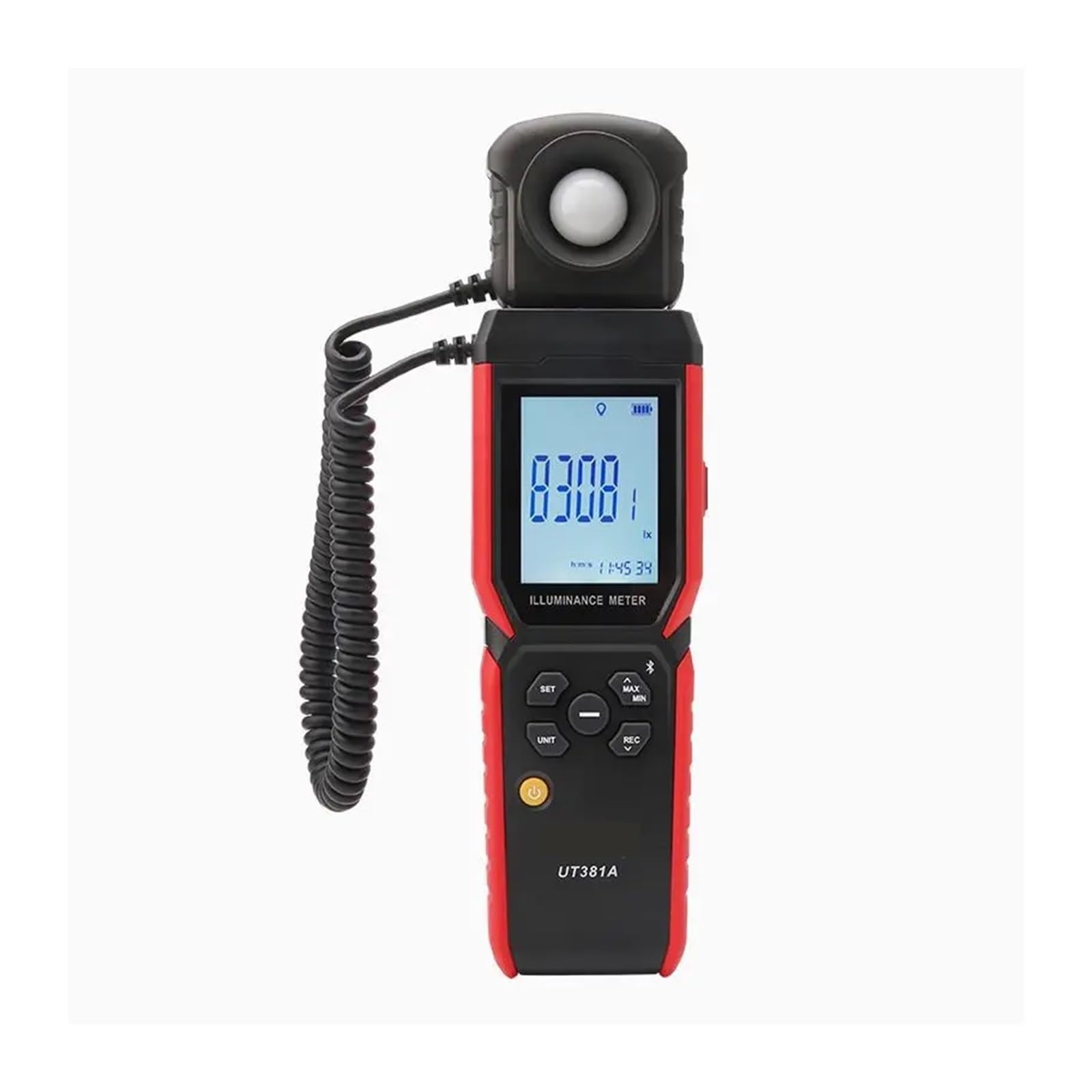 Light Meter, UT381A Illuminance Meter 400000 lx Split Rotatable Design Lux Meter Digital Light Meter Photometer APP