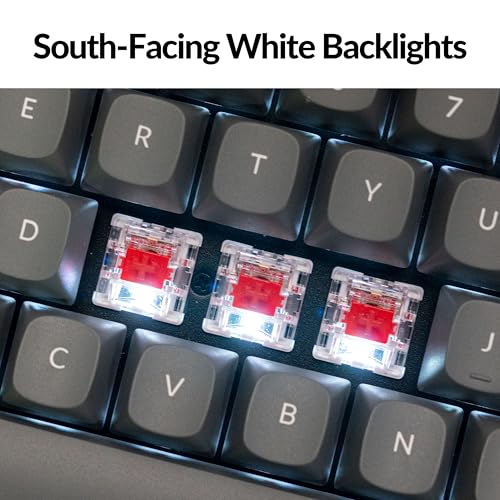 Image of Keychron K8 Max TKL Mechanical Keyboard Wireless, 87 Keys QMK 2.4 GHz /Bluetooth 5.1 /Wired Connection, White Backlit with Programmable Keychron Super Red Switch for macOS Windows Linux